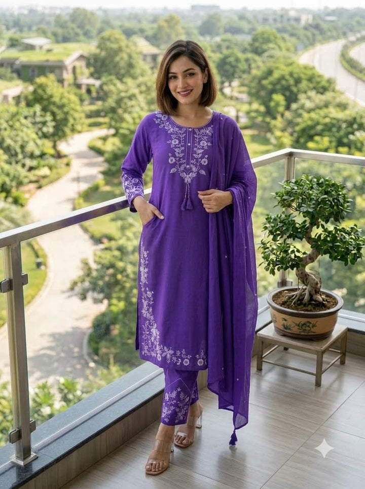 Pretty Petal Cotton Kurti Set