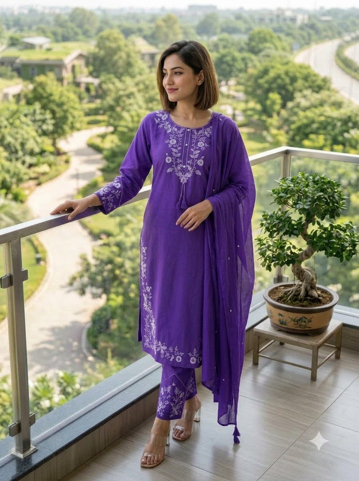 Pretty Petal Cotton Kurti Set