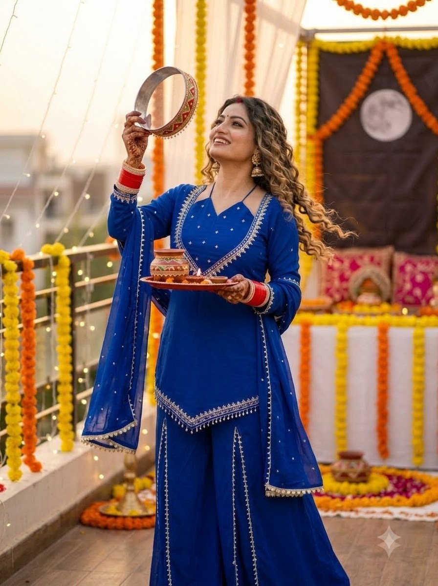 Suhagan’s Glow Mirror work Sarara set