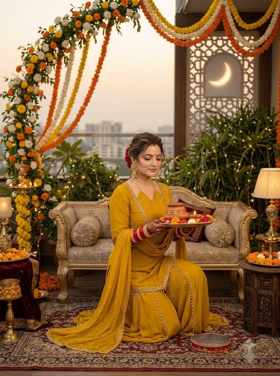 Suhagan’s Glow Mirror work Sarara set