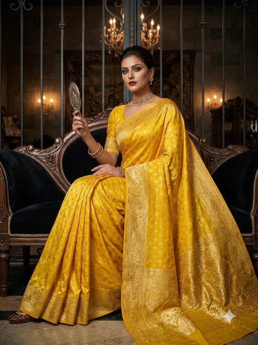 Glided Honey Semi Silk Saree