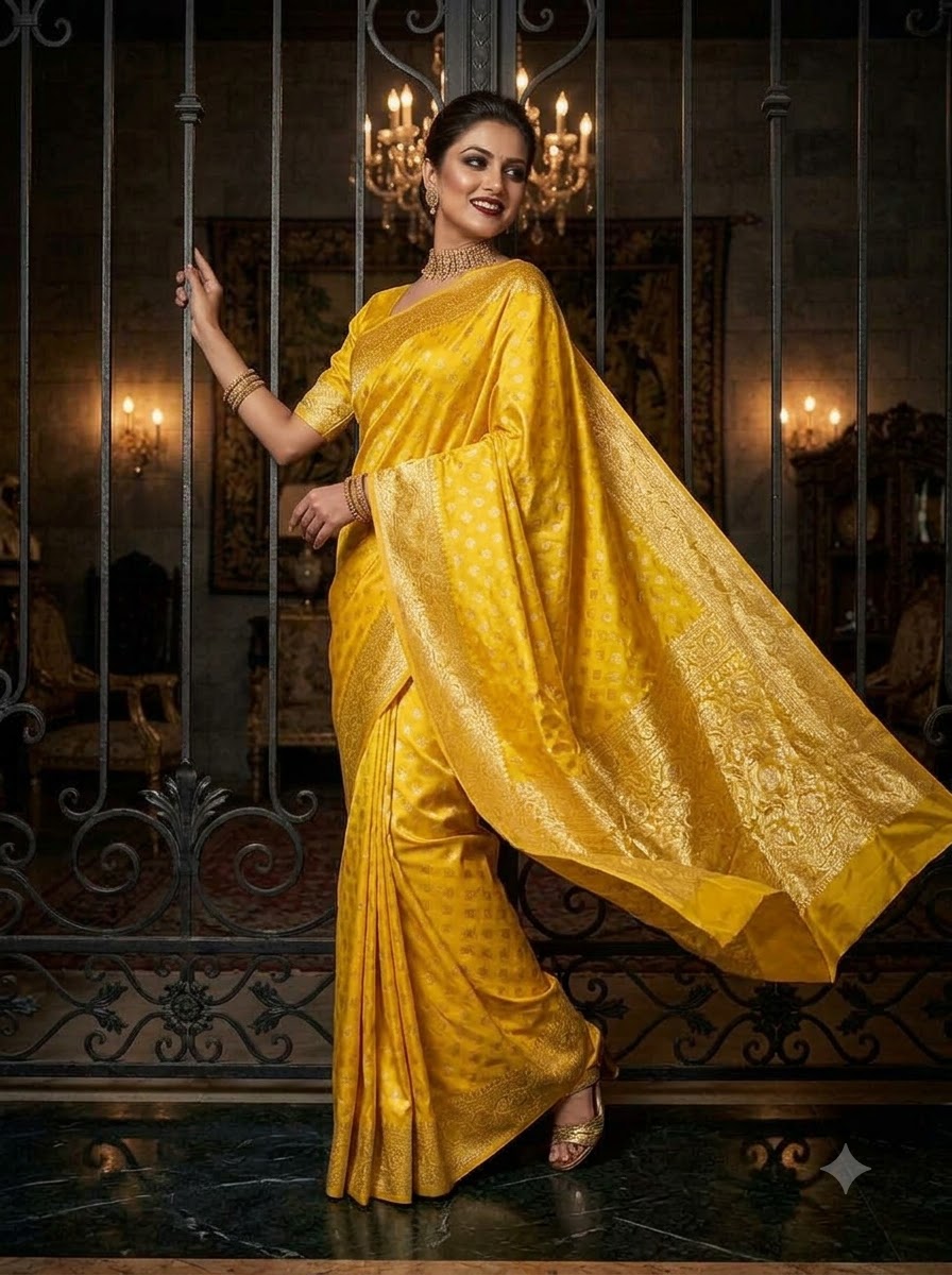 Glided Honey Semi Silk Saree