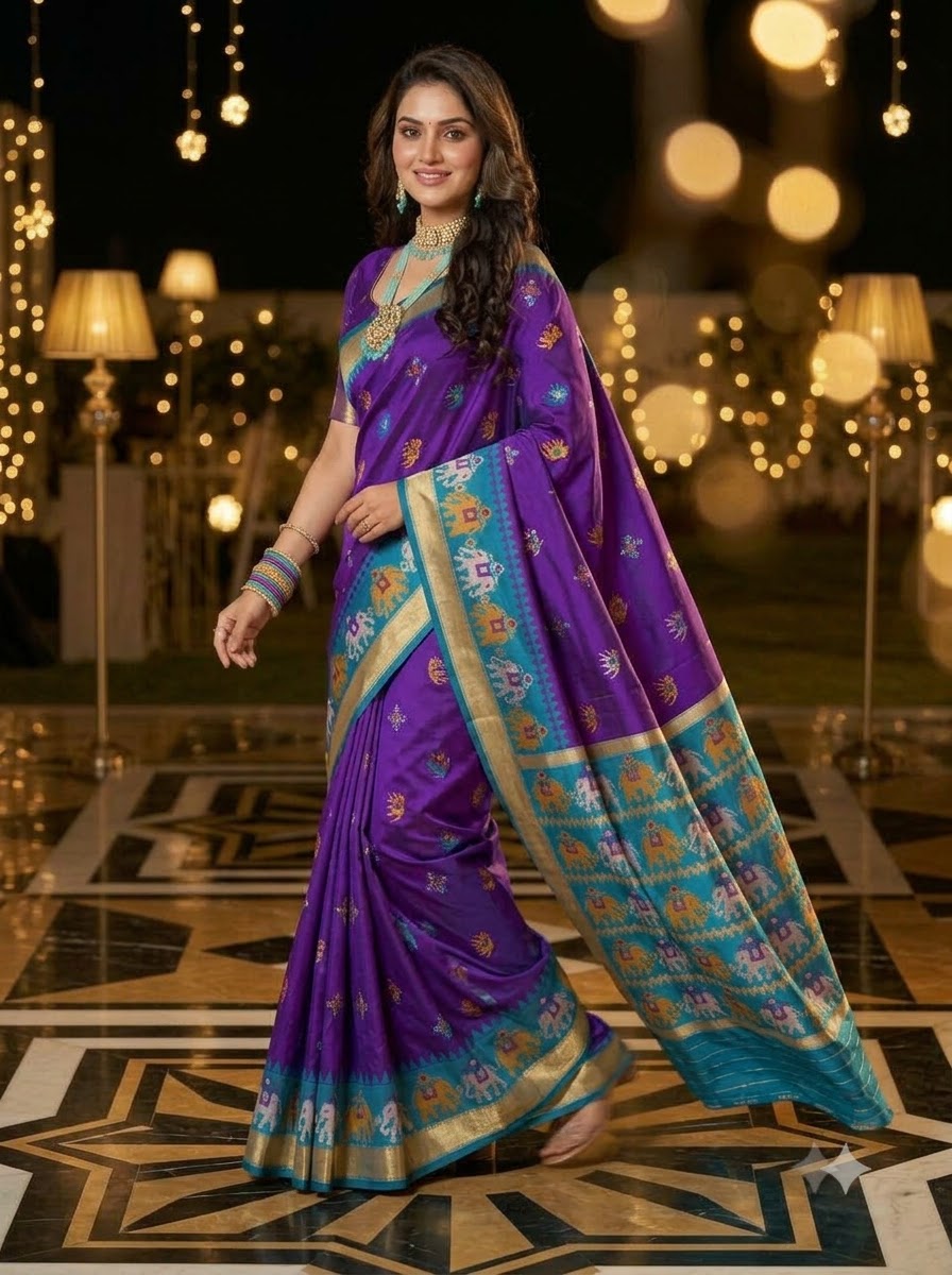 Tusker Tales Patola Silk Saree