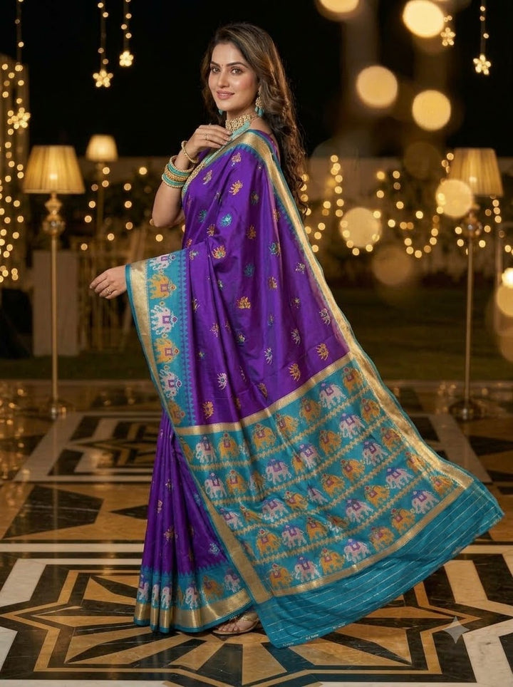 Tusker Tales Patola Silk Saree