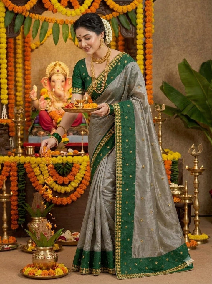 Jhankar Elegance Tissue Banarasi Silk Saree