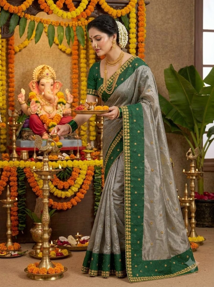 Jhankar Elegance Tissue Banarasi Silk Saree