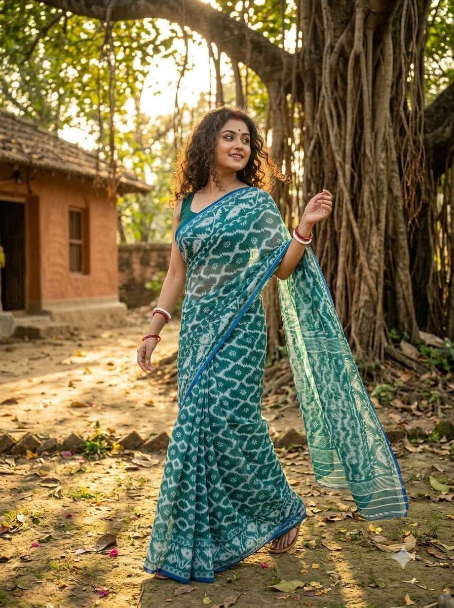 Neel Komol ( নীল কমল )Bengal Jamdani Saree