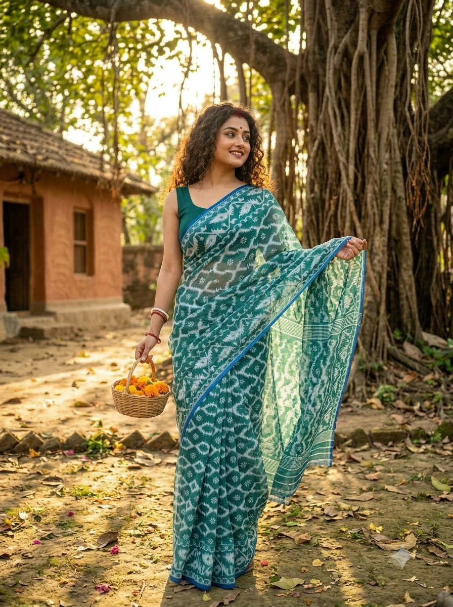 Neel Komol ( নীল কমল )Bengal Jamdani Saree