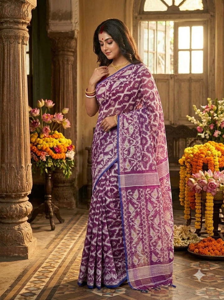 Neel Komol ( নীল কমল )Bengal Jamdani Saree