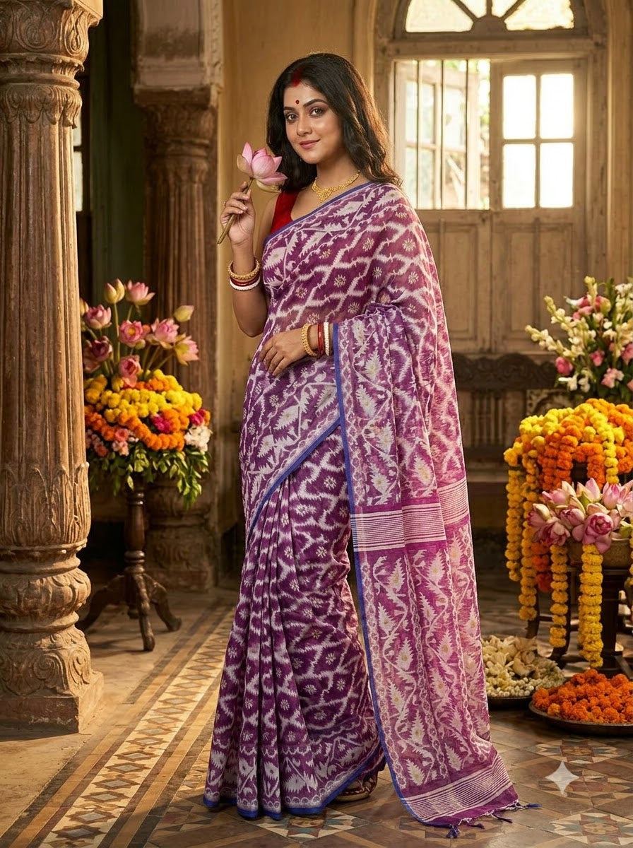 Neel Komol ( নীল কমল )Bengal Jamdani Saree