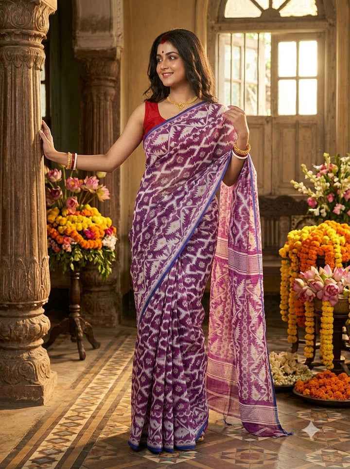 Neel Komol ( নীল কমল )Bengal Jamdani Saree