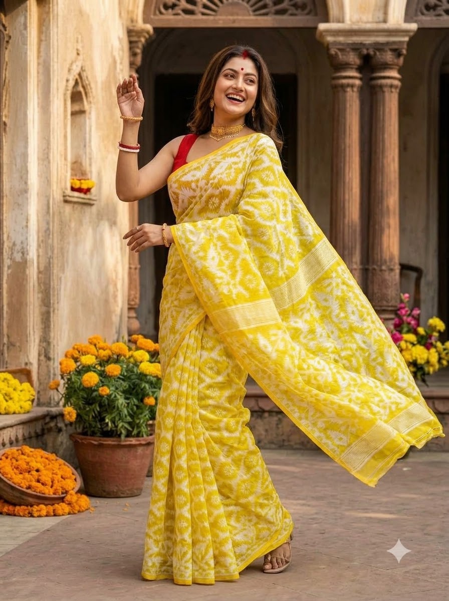Neel Komol ( নীল কমল )Bengal Jamdani Saree