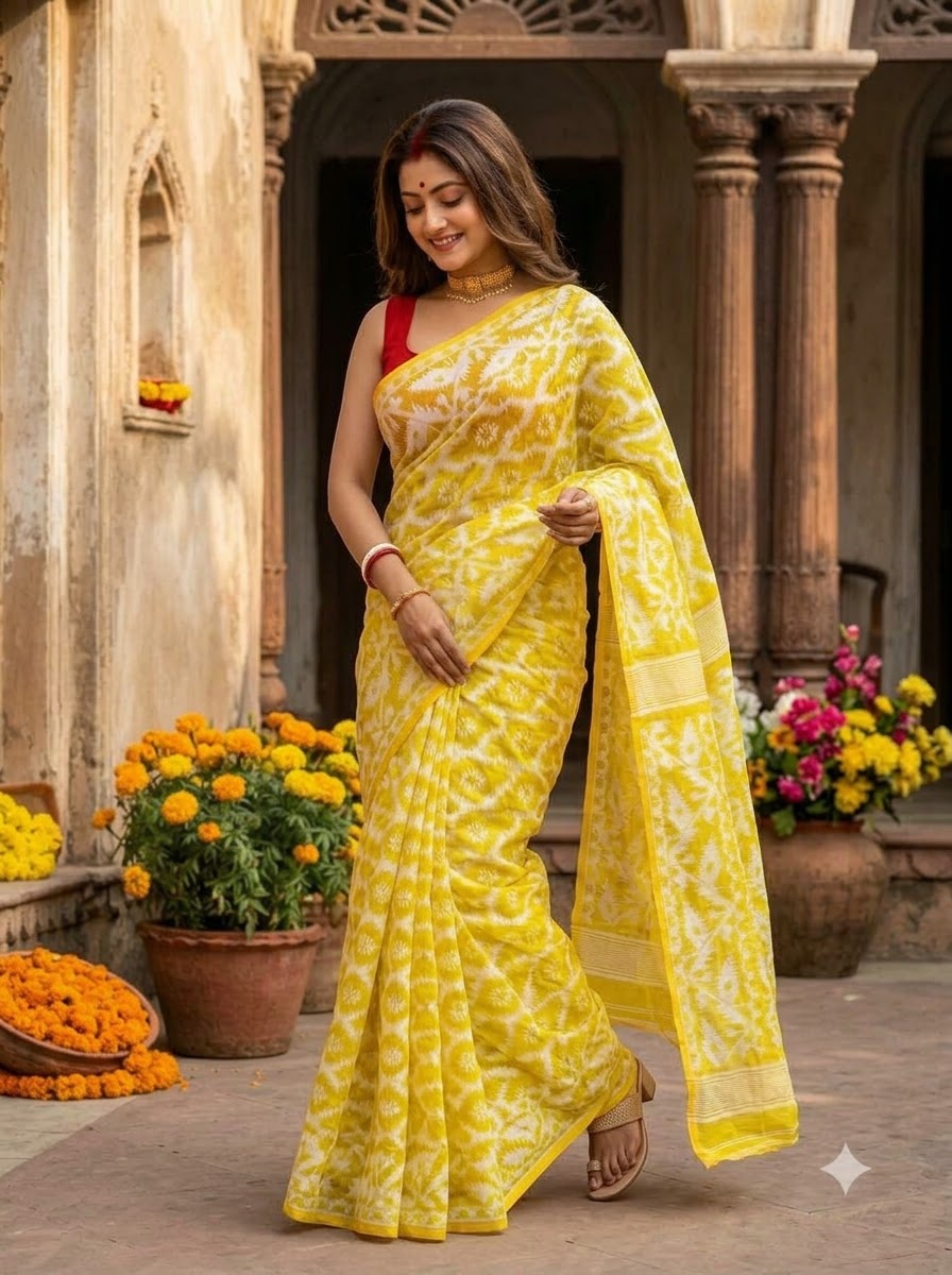 Neel Komol ( নীল কমল )Bengal Jamdani Saree