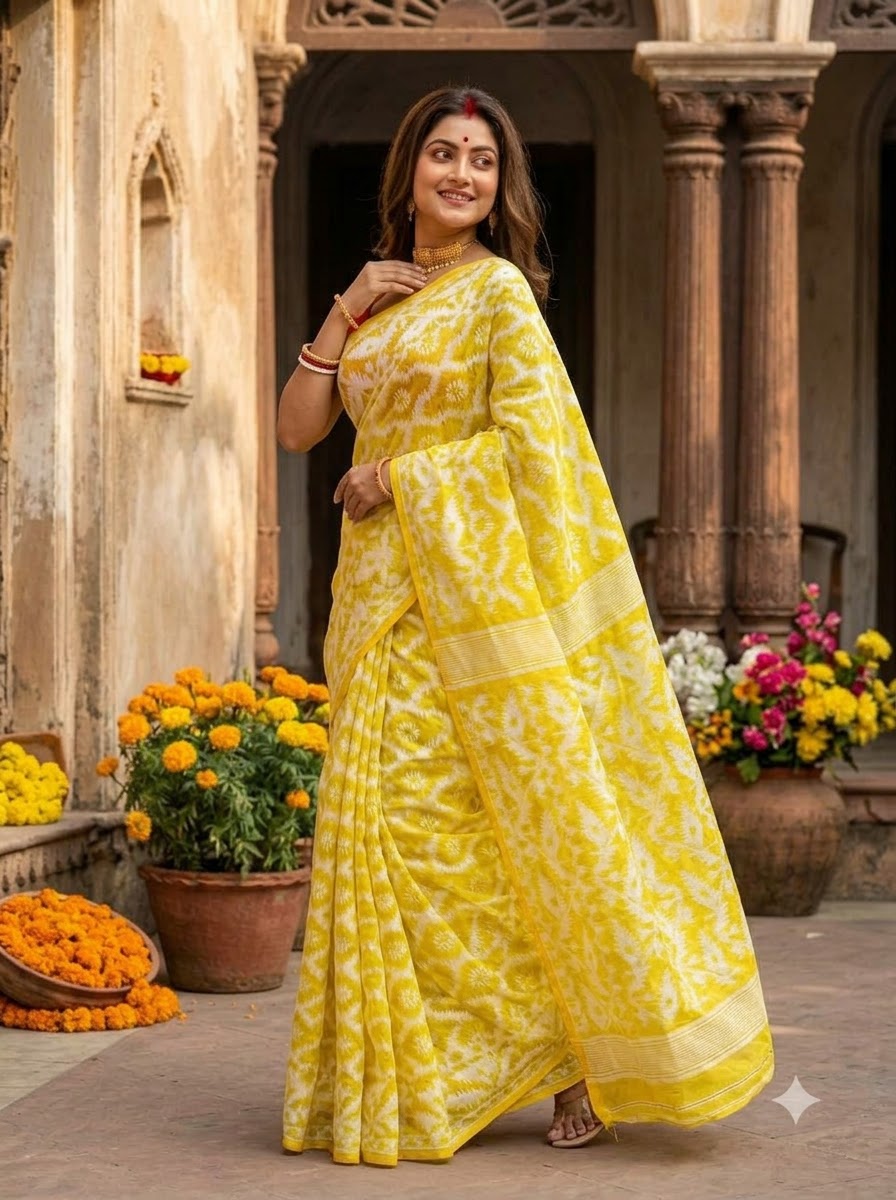 Neel Komol ( নীল কমল )Bengal Jamdani Saree