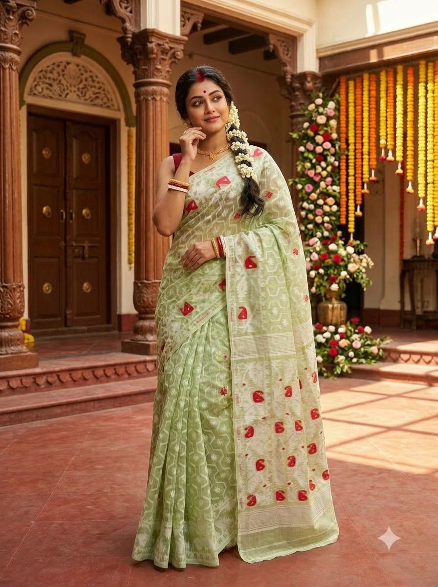 Swarnamayi Bengal Jamdani Saree