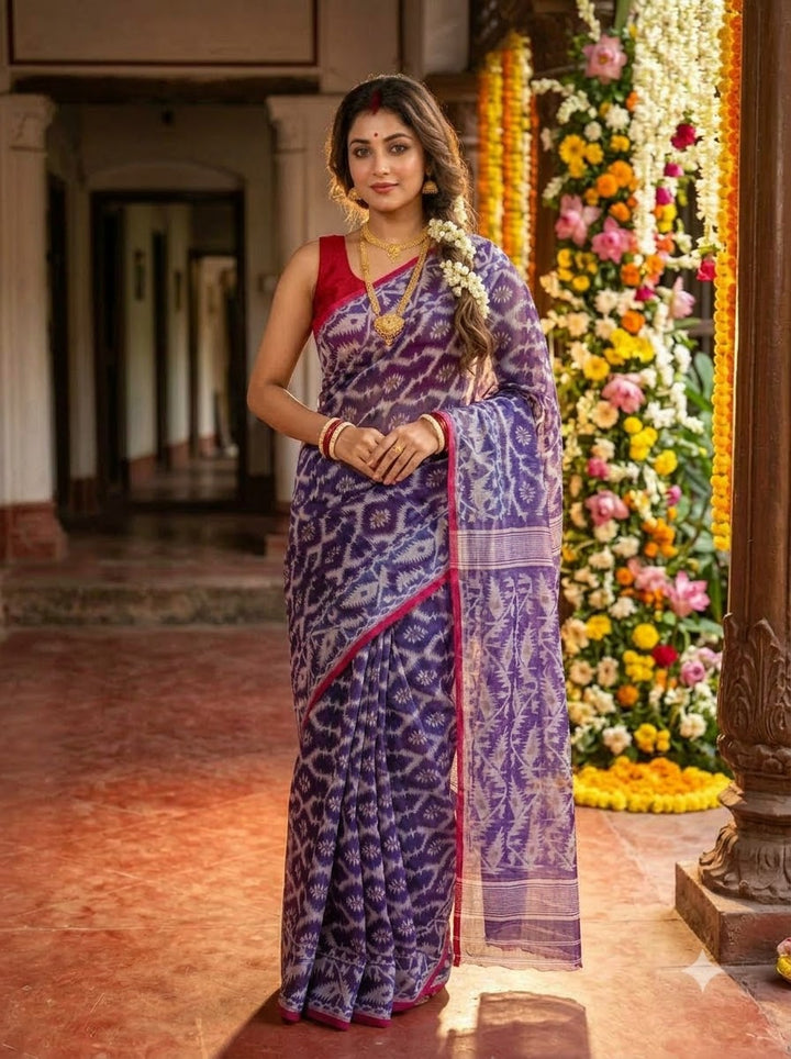 Neel Komol ( নীল কমল )Bengal Jamdani Saree