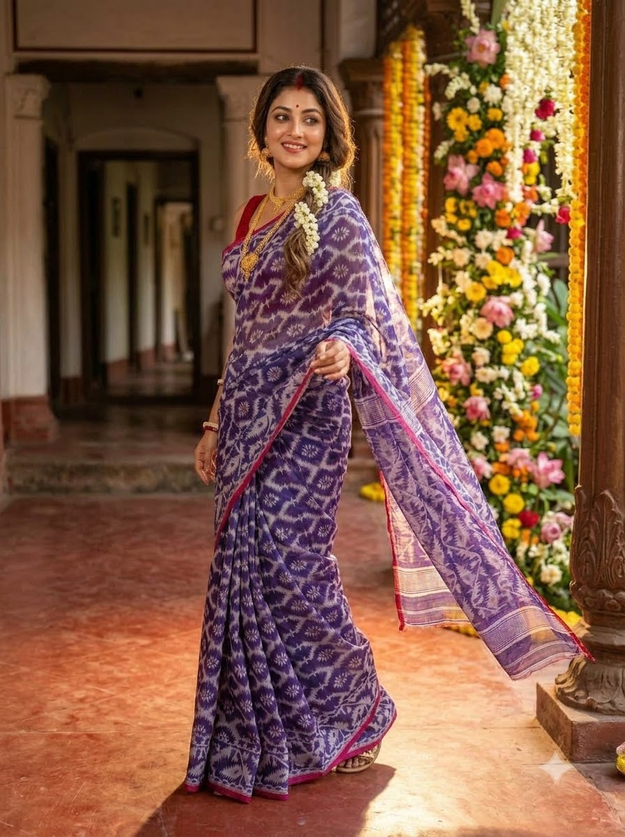 Neel Komol ( নীল কমল )Bengal Jamdani Saree