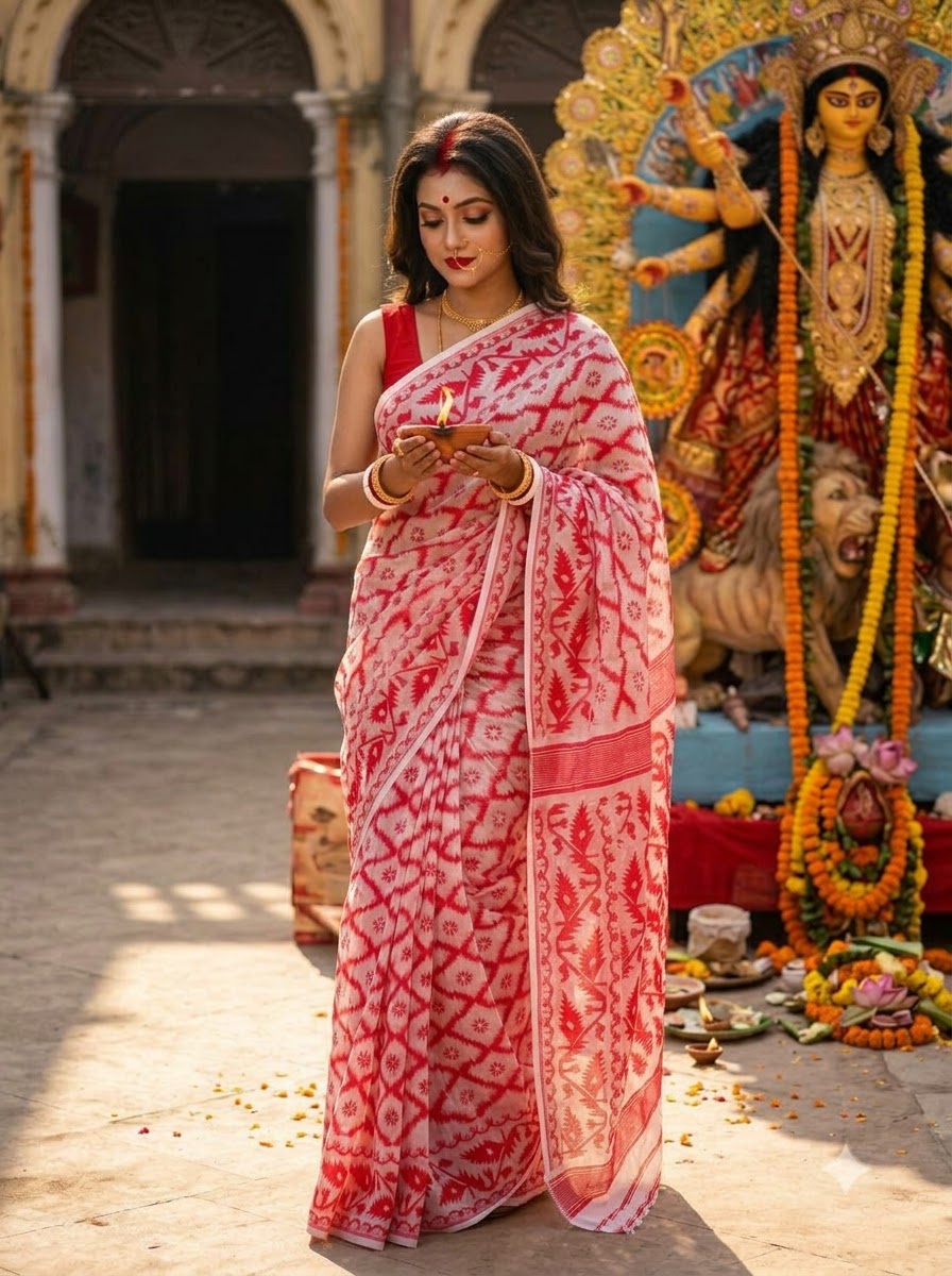 Neel Komol ( নীল কমল )Bengal Jamdani Saree