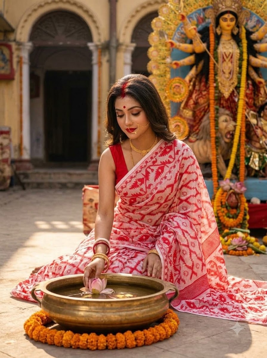 Neel Komol ( নীল কমল )Bengal Jamdani Saree