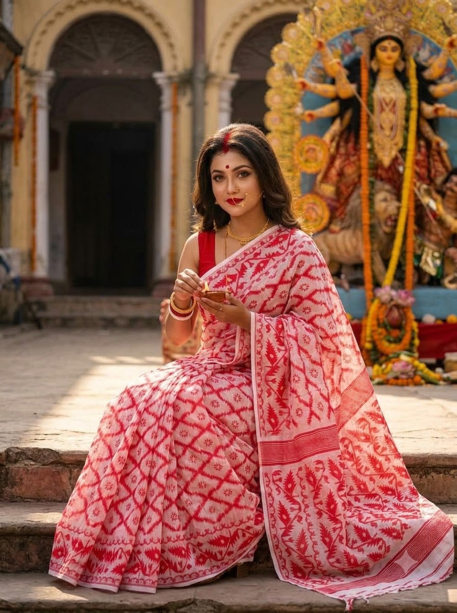 Neel Komol ( নীল কমল )Bengal Jamdani Saree