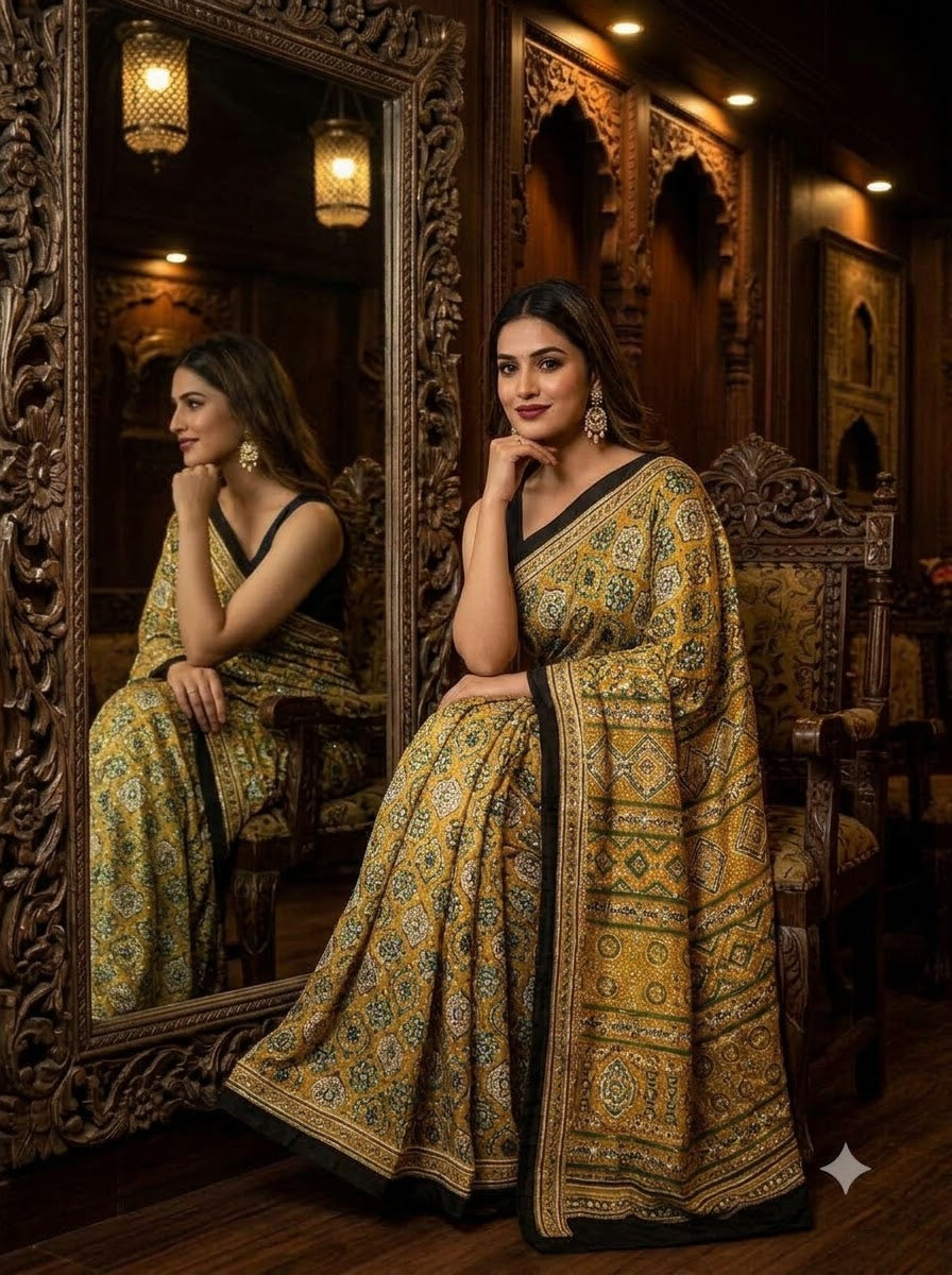 Pretty Obsession Modal Silk Saree With Mirror Work