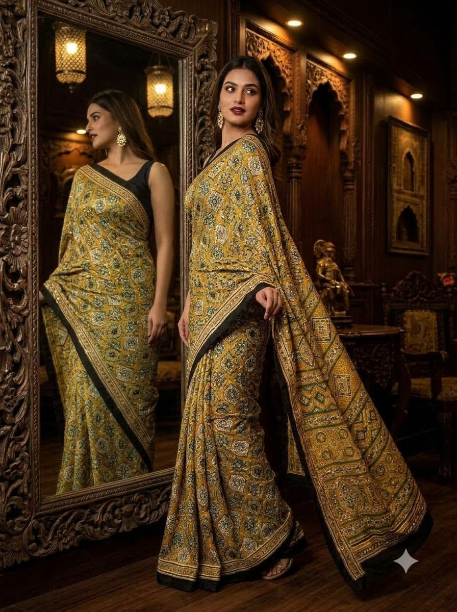 Pretty Obsession Modal Silk Saree With Mirror Work
