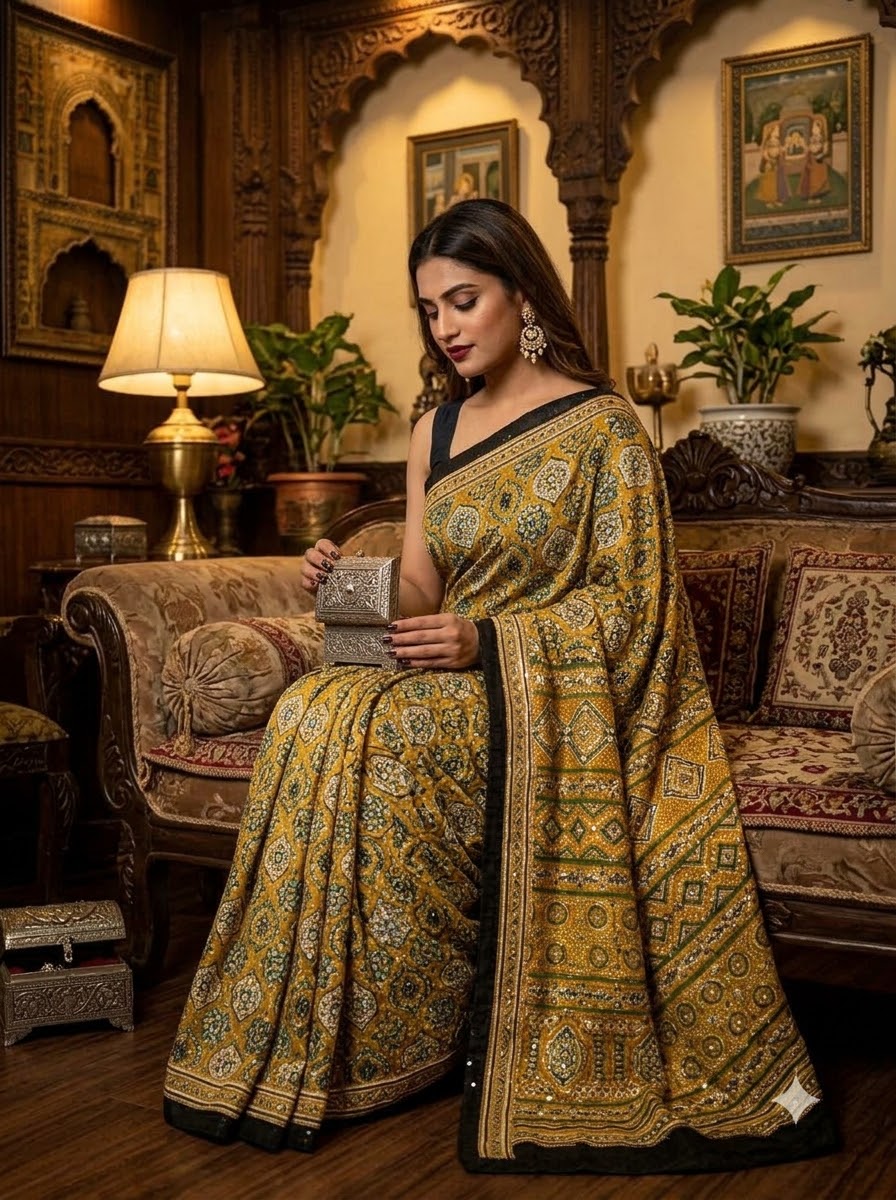 Pretty Obsession Modal Silk Saree With Mirror Work