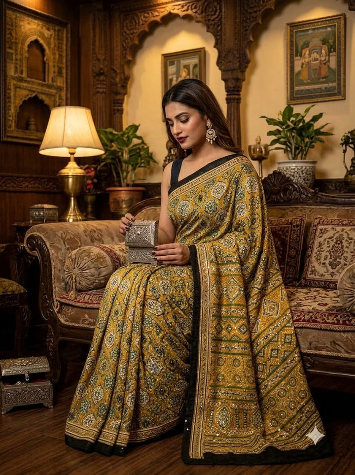 Pretty Obsession Modal Silk Saree With Mirror Work
