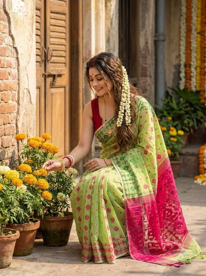 Arunima Ganga Jamuna Dhakai Jamdani Saree