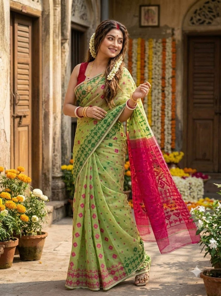 Arunima Ganga Jamuna Dhakai Jamdani Saree