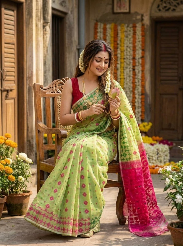 Arunima Ganga Jamuna Dhakai Jamdani Saree