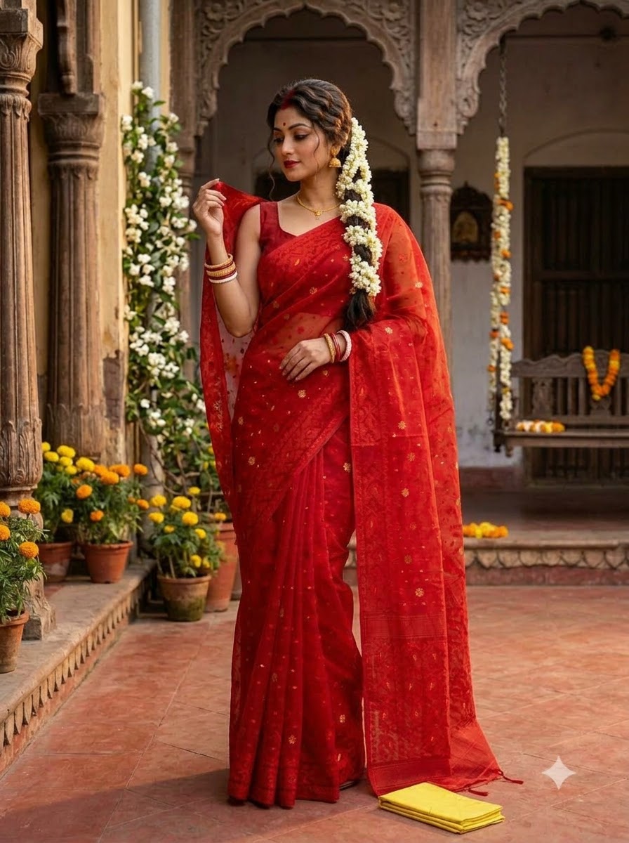 SurTara Dhakai Jamdani Saree
