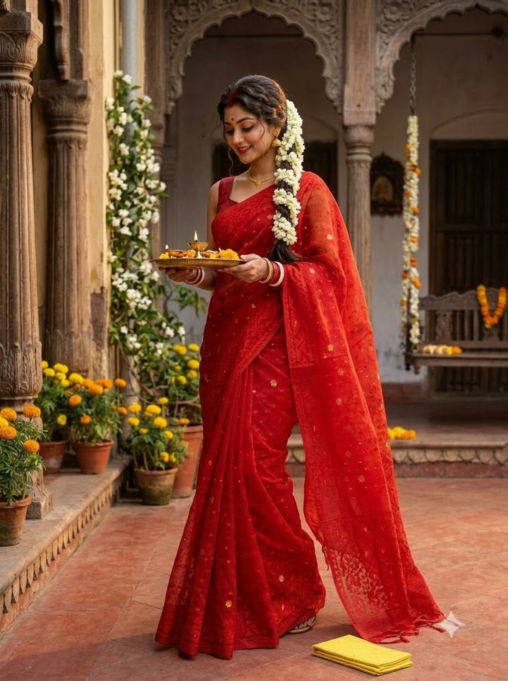 SurTara Dhakai Jamdani Saree