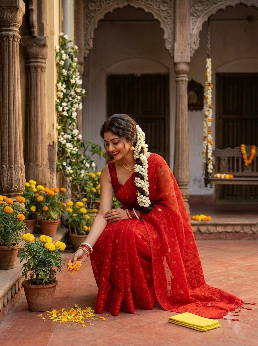 SurTara Dhakai Jamdani Saree