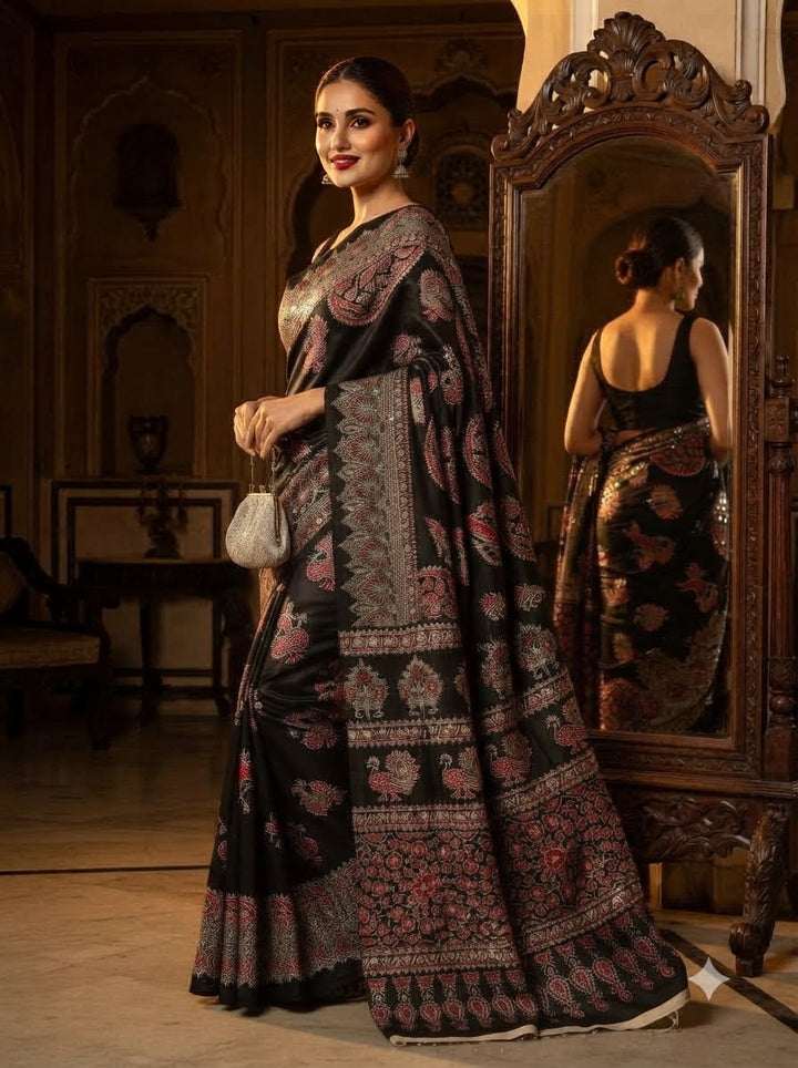 Pretty Obsession Modal Silk Saree With Mirror Work
