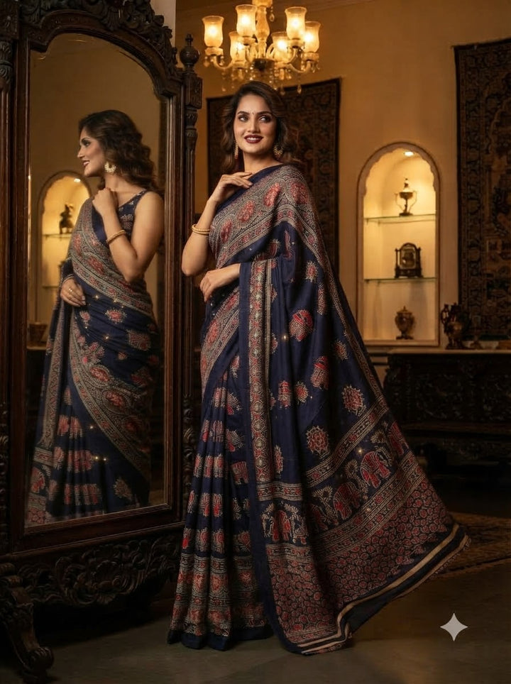 Pretty Obsession Modal Silk Saree With Mirror Work
