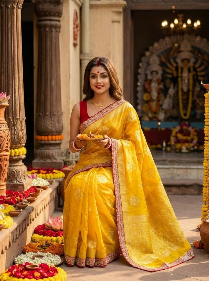 Go With  Banarasi Saree