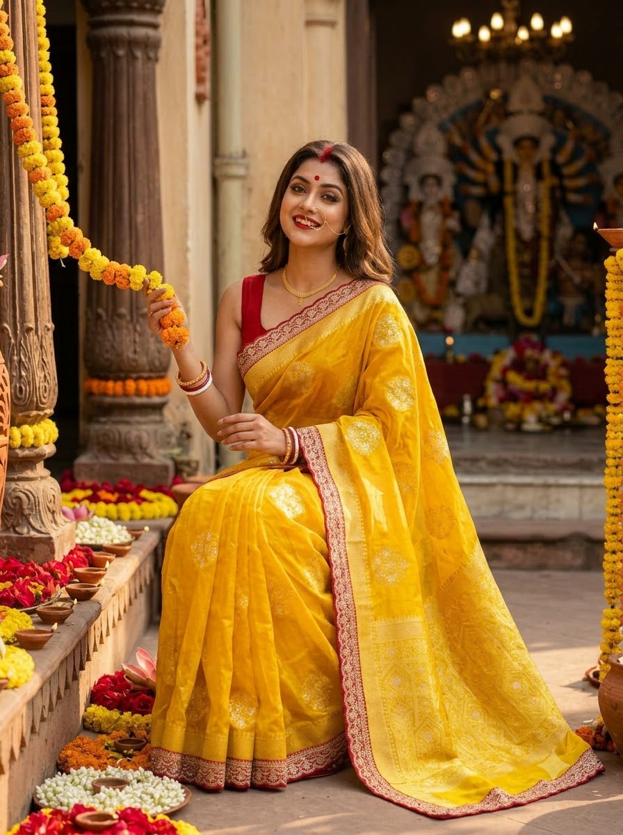 Go With  Banarasi Saree