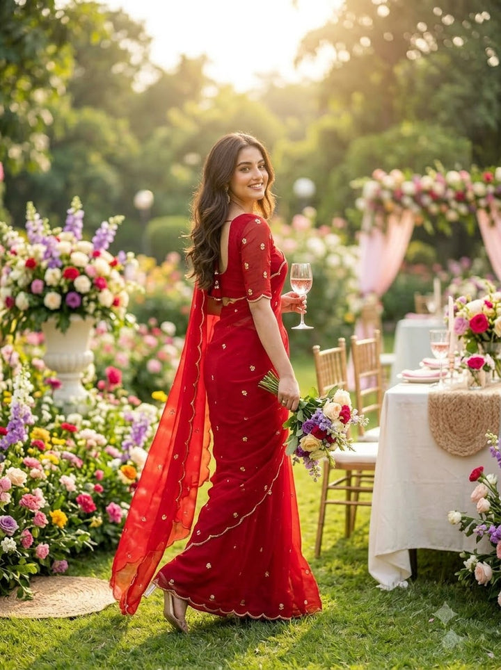 Glam Crush Rangoli Silk Saree
