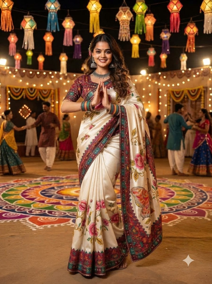 Dandiya Dreams Crepe Silk Saree