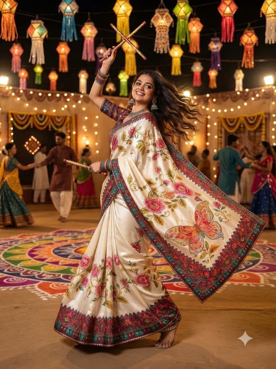 Dandiya Dreams Crepe Silk Saree