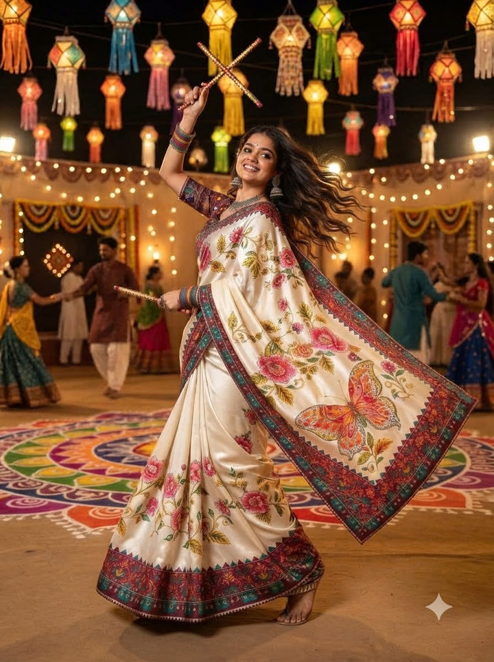 Dandiya Dreams Crepe Silk Saree