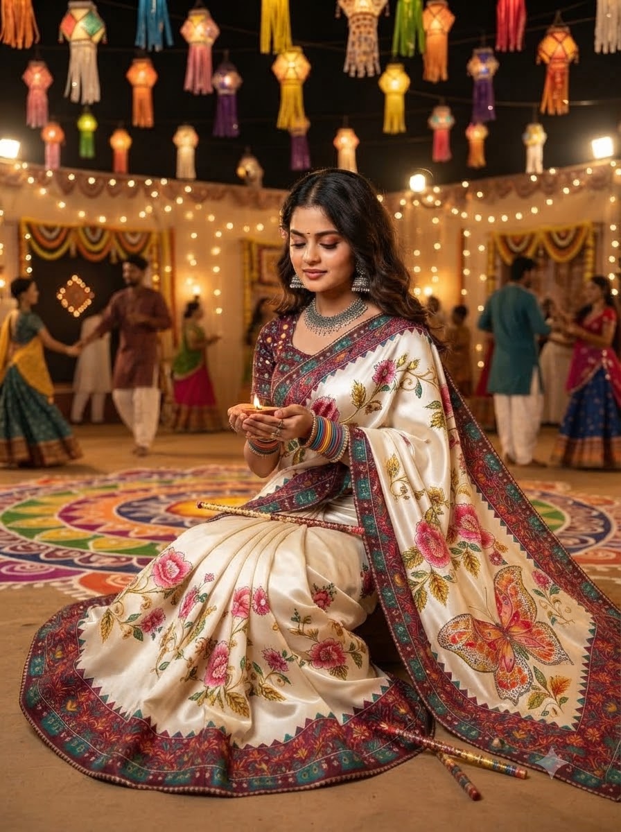 Dandiya Dreams Crepe Silk Saree