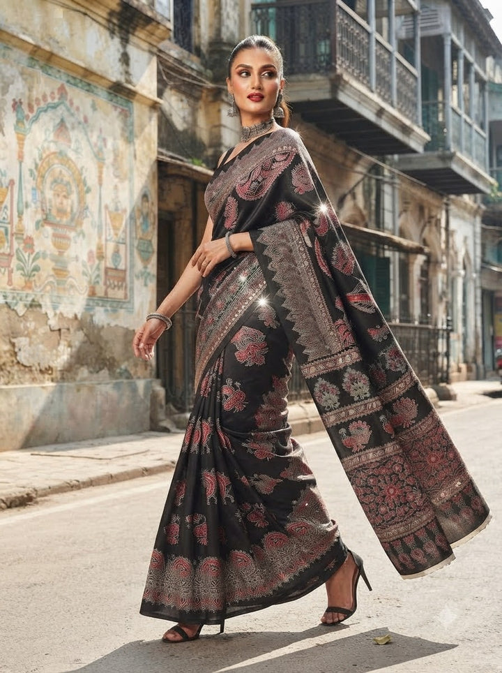 Pretty Obsession Modal Silk Saree With Mirror Work