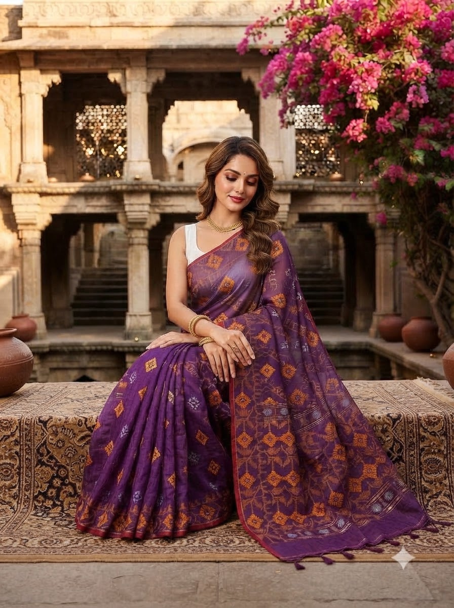 Bonediyana (বনেদিয়ানা)Bengal Jamdani Saree