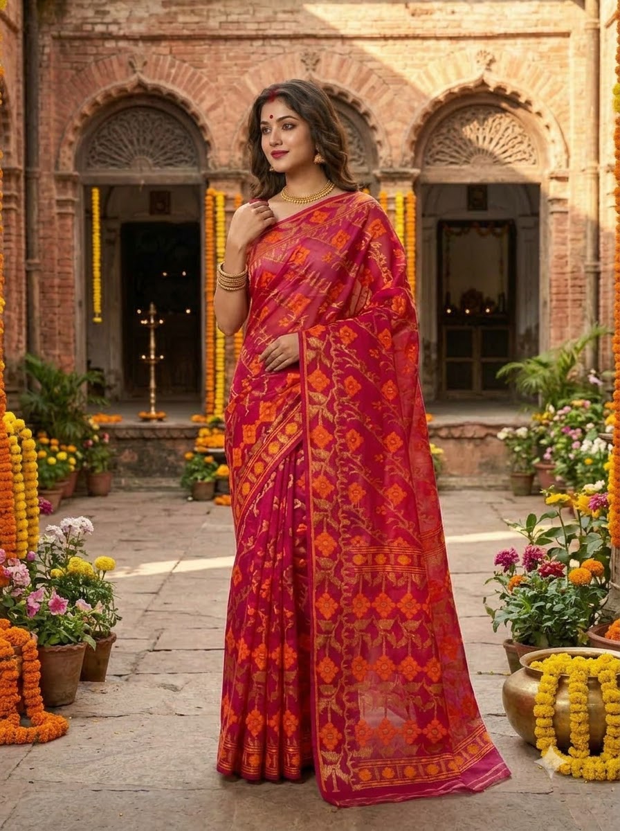 Bonediyana (বনেদিয়ানা)Bengal Jamdani Saree