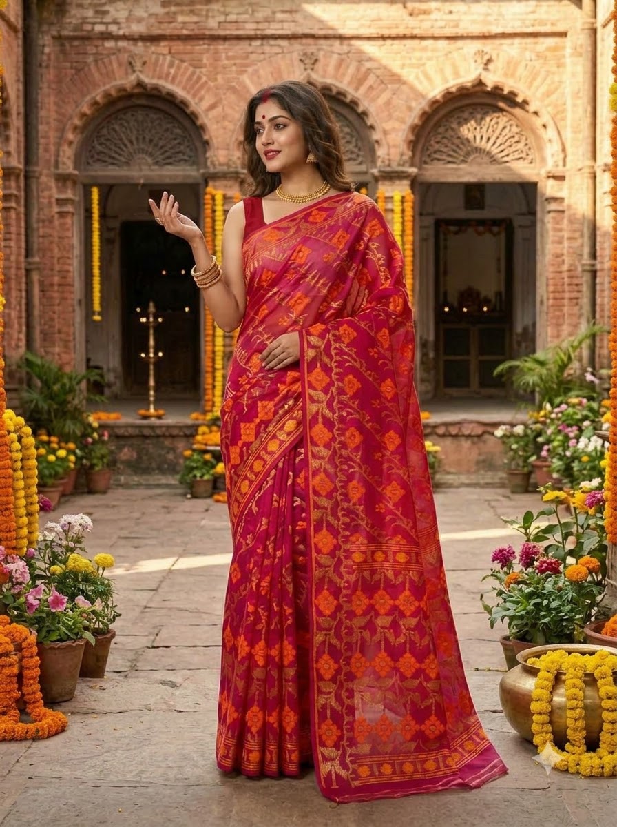 Bonediyana (বনেদিয়ানা)Bengal Jamdani Saree
