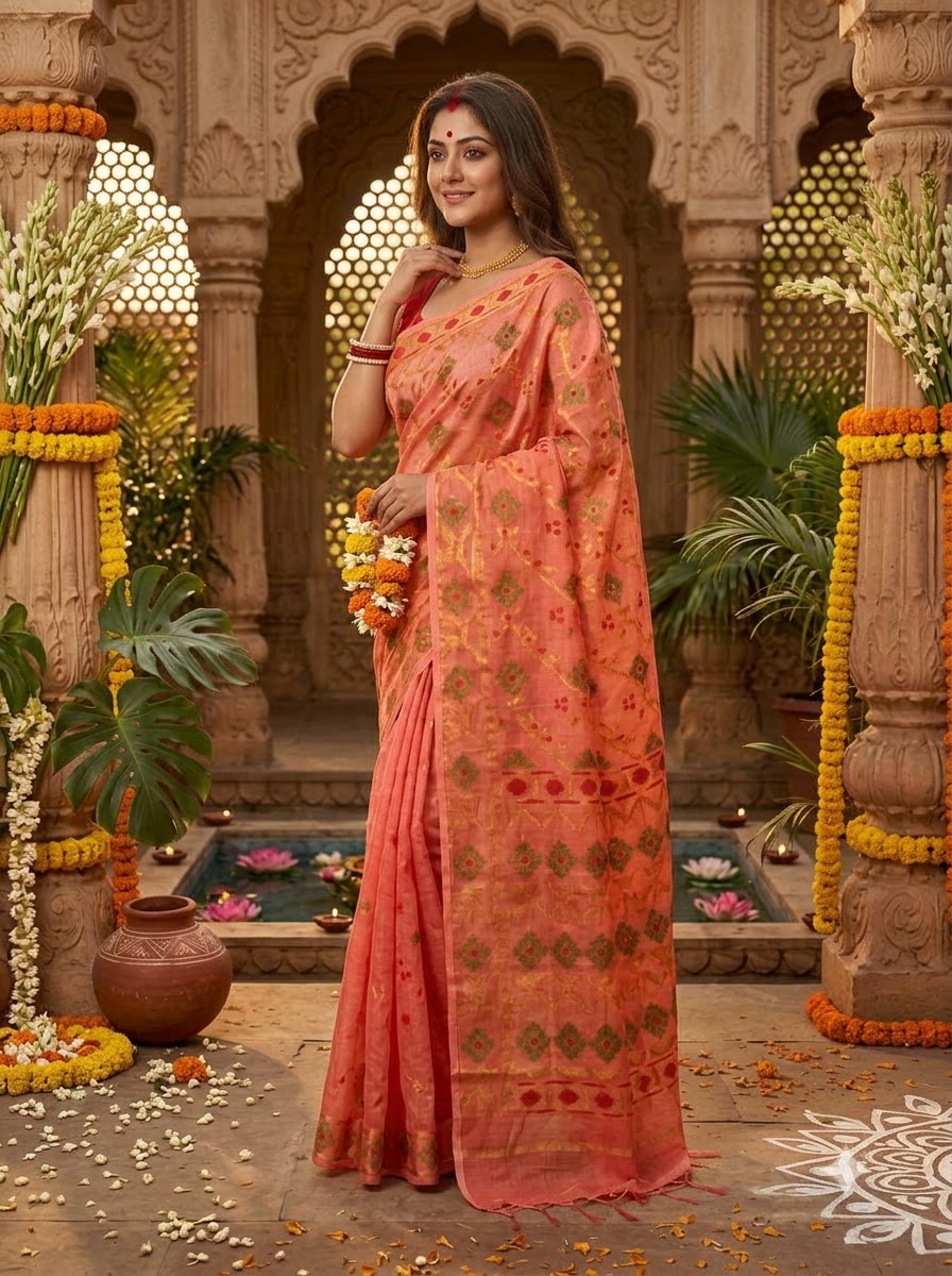 Bonediyana (বনেদিয়ানা)Bengal Jamdani Saree