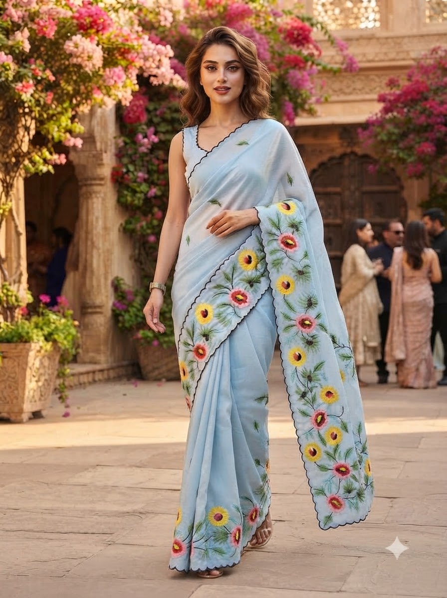 Meadow Sonnet Georgette Designer Saree