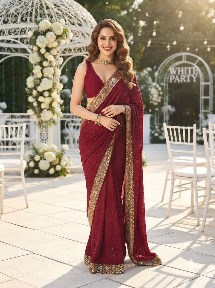 Scarlet Romance Faux Georgette Saree